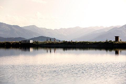 Three joggers at Lake Salvensee